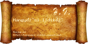 Hangyási Ildikó névjegykártya